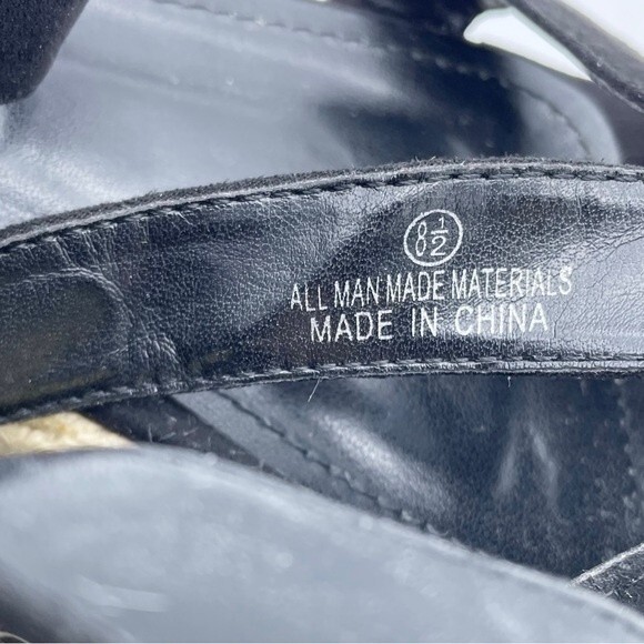 Lulus Cobi Black Faux Suede Espadrille Platform Sandals Size 8.5 Flatform Shoes - Picture 13 of 15